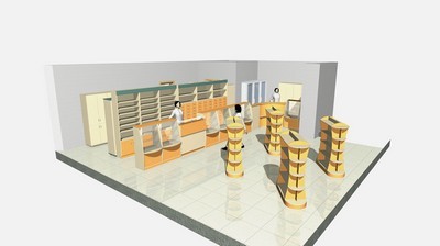 3D-визуализация аптечного интерьера